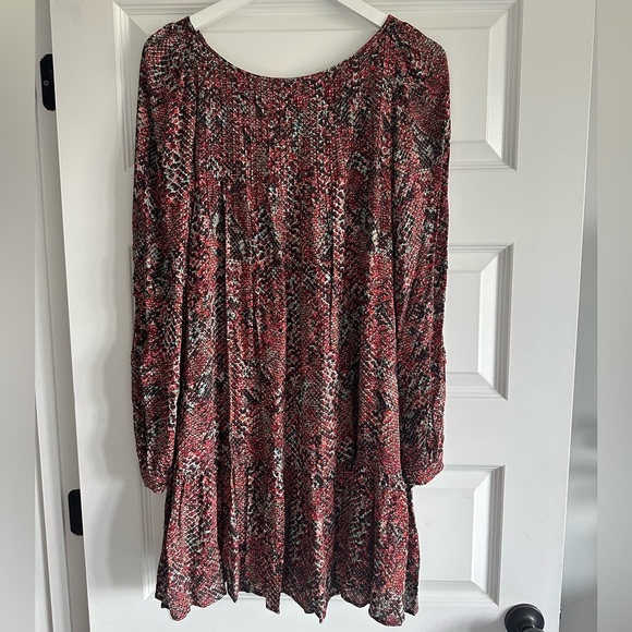 NICHOLAS Devan Gathered Snake-print Crepe Mini Dress In Burgundy - Picture 3 of 11
